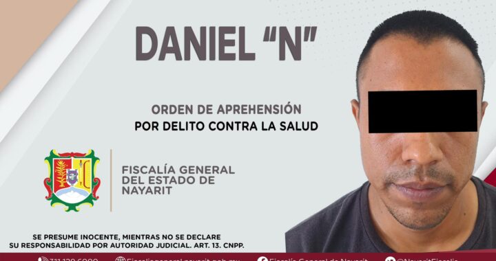 DETENIDO EN TEPIC POR DELITO CONTRA LA SALUD.