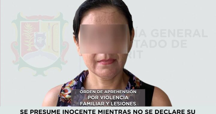 DETENIDA EN TEPIC POR VIOLENCIA FAMILIAR Y LESIONES.