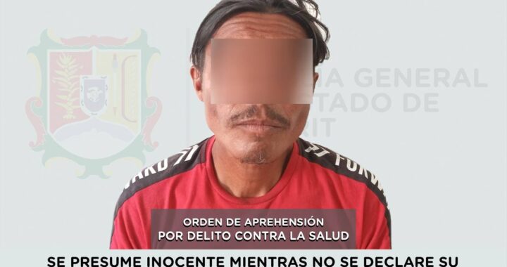 DETENIDO EN TEPIC POR DELITO CONTRA LA SALUD.