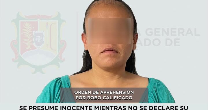 APREHENDIDA POR SU PRESUNTA PARTICIPACIÓN EN EL DELITO DE ROBO CALIFICADO.