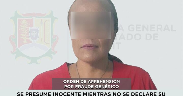 APREHENDIDA EN TEPIC POR FRAUDE GENÉRICO.