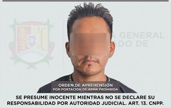 CAPTURADO POR EL DELITO DE PORTACIÓN DE ARMA PROHIBIDA .