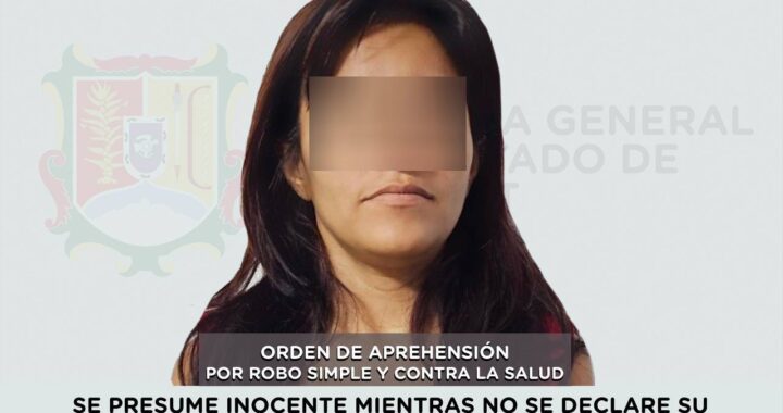APREHENDIDA POR ROBO SIMPLE Y DELITO CONTRA LA SALUD .