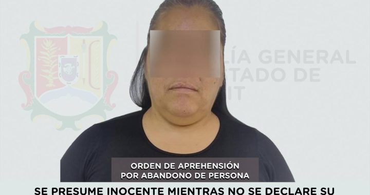 CAPTURADA EN SANTA MARÍA DEL ORO POR ABANDONO DE PERSONA.