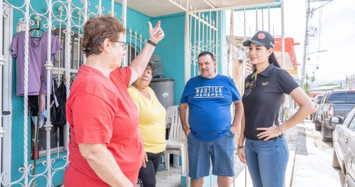 Geraldine Ponce supervisa rehabilitación de drenaje en la colonia Mololoa.