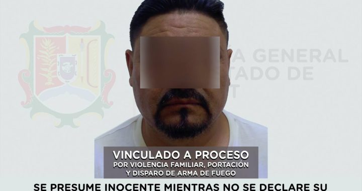 VINCULADO A PROCESO POR VIOLENCIA FAMILIAR, DISPARO Y PORTACIÓN DE ARMA DE FUEGO.
