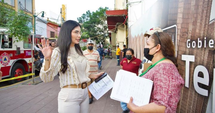 Encabeza Geraldine trabajos de recuperación de mercancía en el mercado Juan Escutia.