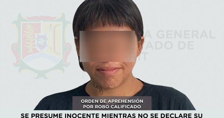 APREHENDIDA EN TEPIC POR ROBO CALIFICADO.