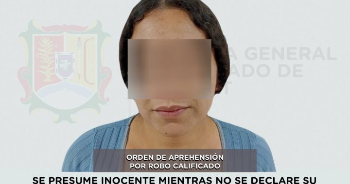 APREHENDIDA POR SU PROBABLE PARTICIPACIÓN EN EL DELITO DE ROBO CALIFICADO .