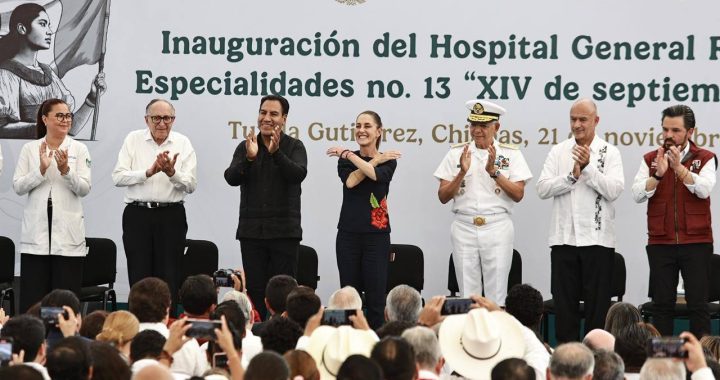 Mensaje del director general del Instituto Mexicano del Seguro Social (IMSS), ZoéRobledo, durante la ceremonia de inauguración del Hospital General Regional deEspecialidades No. 13, “XIV de Septiembre”, que encabezó la Presidenta de laRepública, Claudia Sheinbaum Pardo.