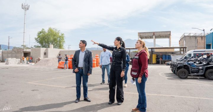Supervisa Geraldine trabajos de rehabilitación en la Dirección de Seguridad Pública.