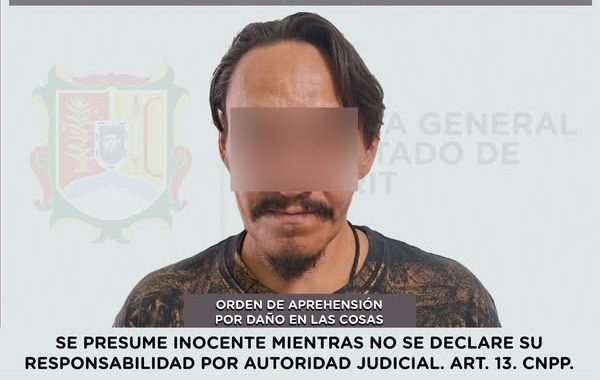 CAPTURADO EN BAHÍA DE BANDERAS POR DAÑO EN LAS COSAS.