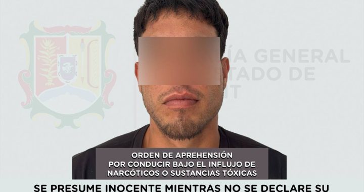 APREHENDIDO EN BAHÍA DE BANDERAS POR CONDUCIR BAJO LOS INFLUJOS DE SUSTANCIAS TÓXICAS.