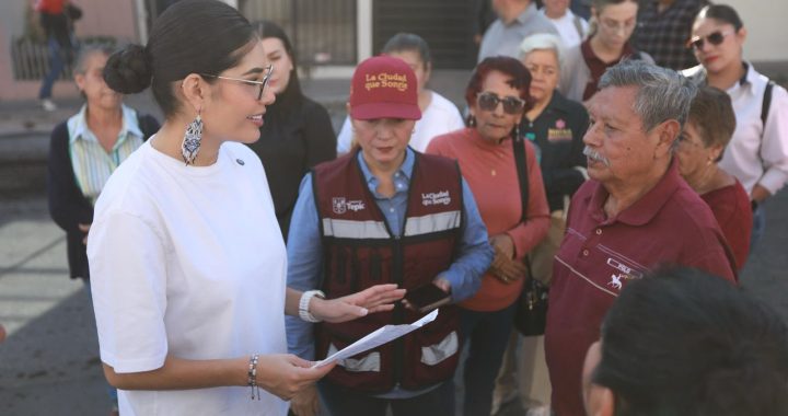 Geraldine resuelve a vecinos de la colonia Morelos con rehabilitación de la calle Tuxpan.