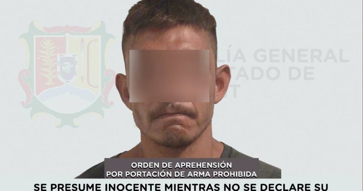 APREHENDIDO EN BAHÍA DE BANDERAS POR PORTACIÓN DE ARMA PROHIBIDA.