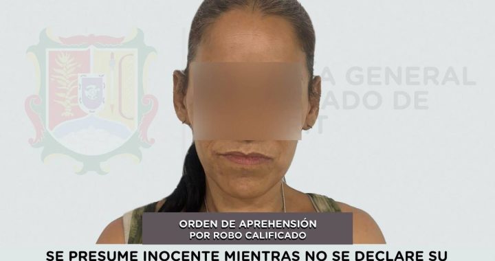 APREHENDIDA POR SU PROBABLE PARTICIPACIÓN EN EL DELITO DE ROBO CALIFICADO.