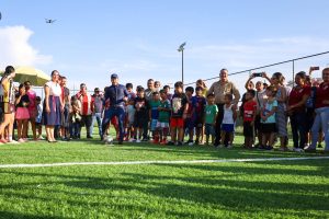 Entrega Israel Santillán cancha de fútbol 7 en La Misión.