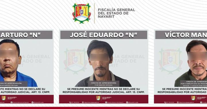 DETIENE FISCALÍA A TRES PROBABLES RESPONSABLES DE DELITOS SEXUALES.