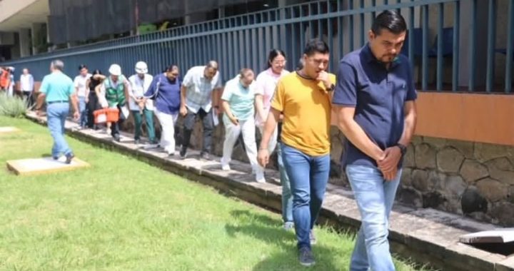 Realiza IMSS Nayarit simulacro de hipótesis de artefacto explosivo en sede delegacional.