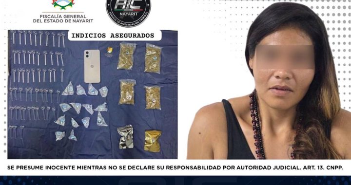 APREHENDIDA EN FLAGRANCIA POR DELITO CONTRA LA SALUD CON FINES DE VENTA.